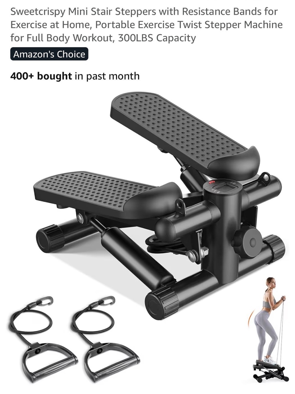 Compact Black Mini Stepper with Digital Monitor - Picture 3 of 6